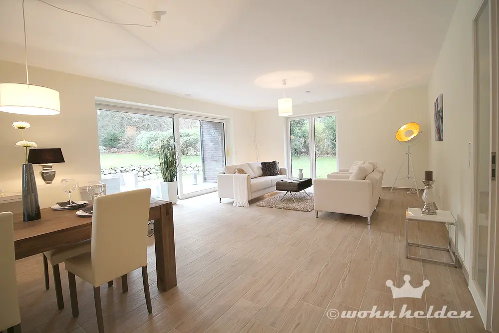 Neubau Schleswig-Holstein Wohnzimmer Nachher wohnhelden Home Staging